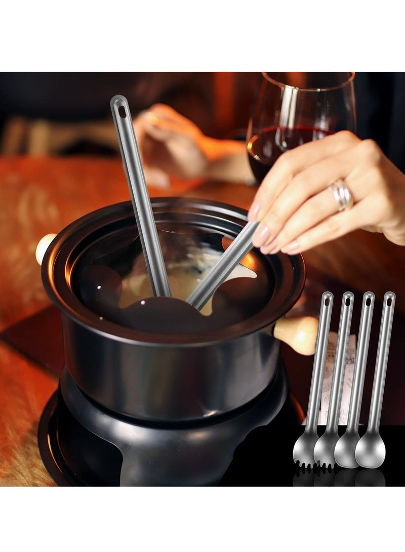 4 Pack Titanium Long Handle Spork and Spoon Set 8.4 Inch Eco-Friendly Ultralight and Portable Camping Utensils Lightweight Soup Spoon Camping Spork for Camping Cookware Wilderness Outdoors Picnics - Image 5